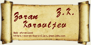 Zoran Korovljev vizit kartica